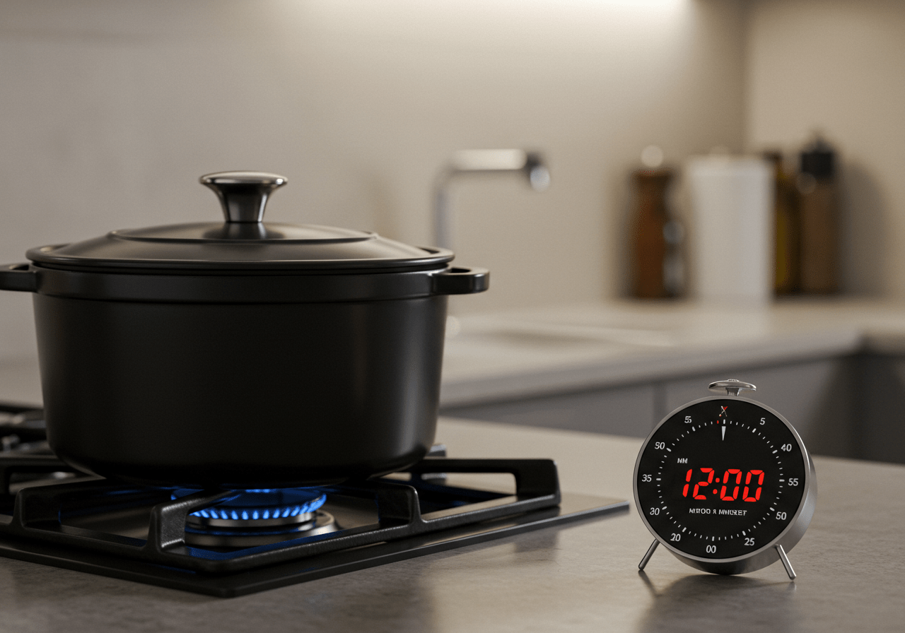 Simmering chicken and rice in a pot for delicious hähnchen reis rezept.