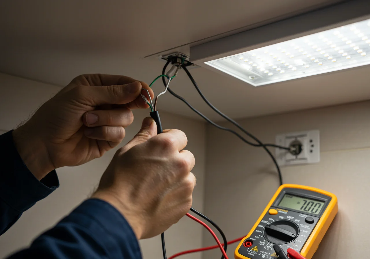 Die elektrische Verbindung der unterbauleuchte küche led wird von einem Elektriker hergestellt, um eine sichere Installation zu gewährleisten.