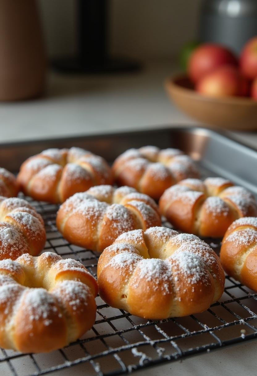 Fertige Apfel Ingwer Kekse auf einem Kühlregal, perfekt für jeden Anlass.