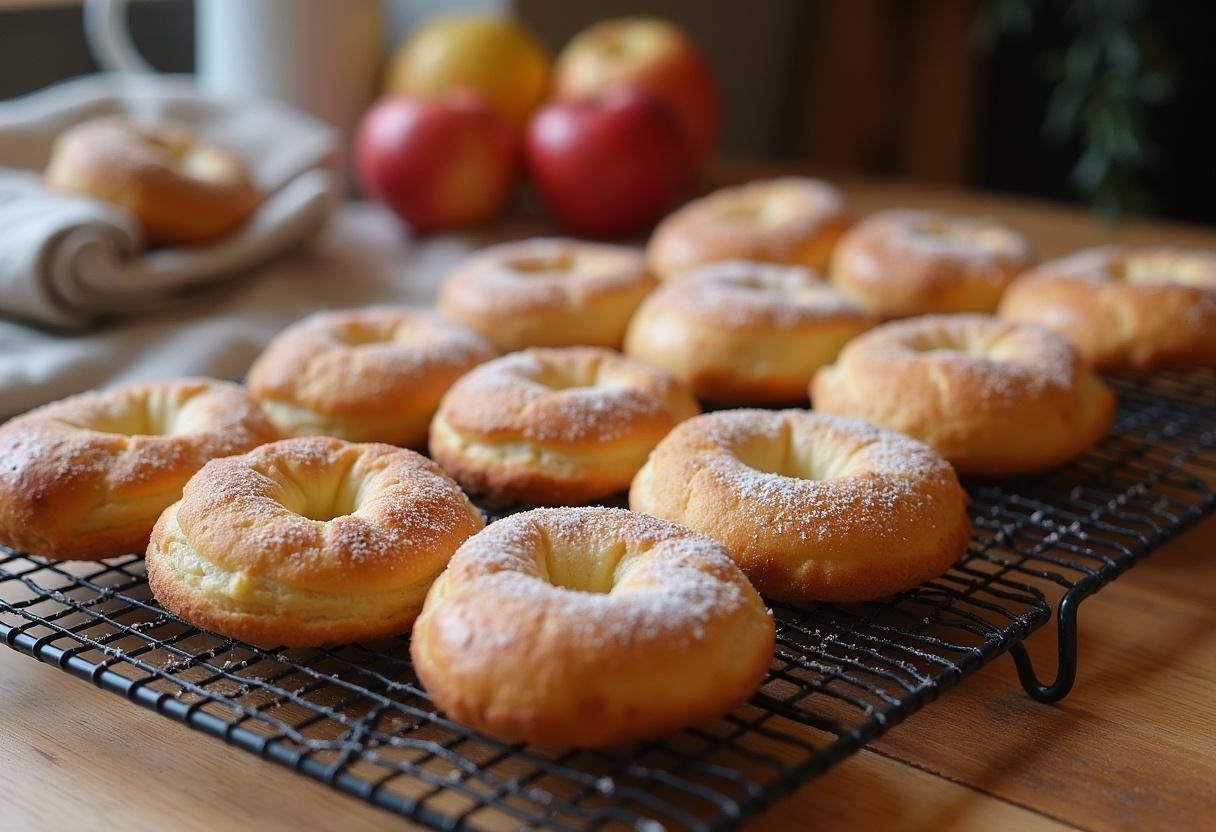 Fertige Apfel Ingwer Kekse auf einem Kühlregal, perfekt für jeden Anlass.