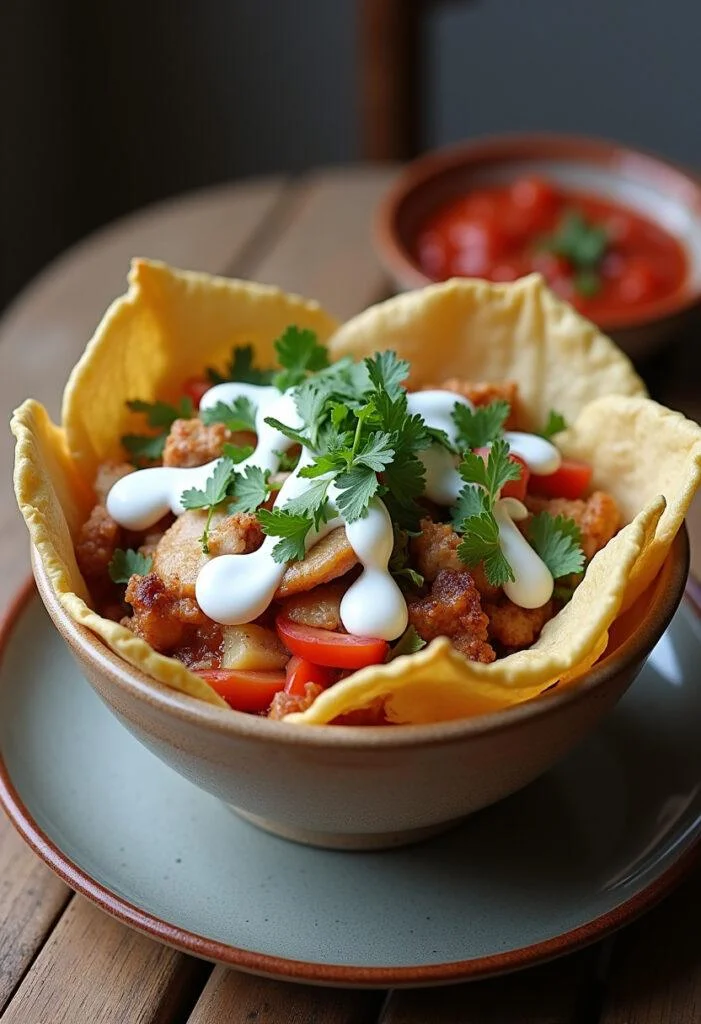 Finished Döner-Bowl mit Hähnchen, ready to enjoy with a balance of flavors and textures.