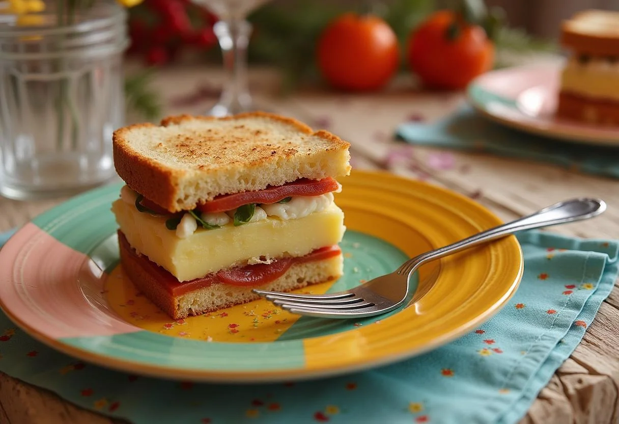 Fertiger Kinder-Milch-Sandwich-Kuchen mit cremiger Füllung und frischen Beeren.