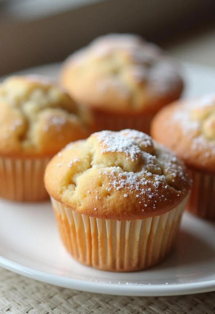 Fertige leichte Medizin nach amerikanischer Art Muffins auf einem Teller, perfekt zum Servieren.