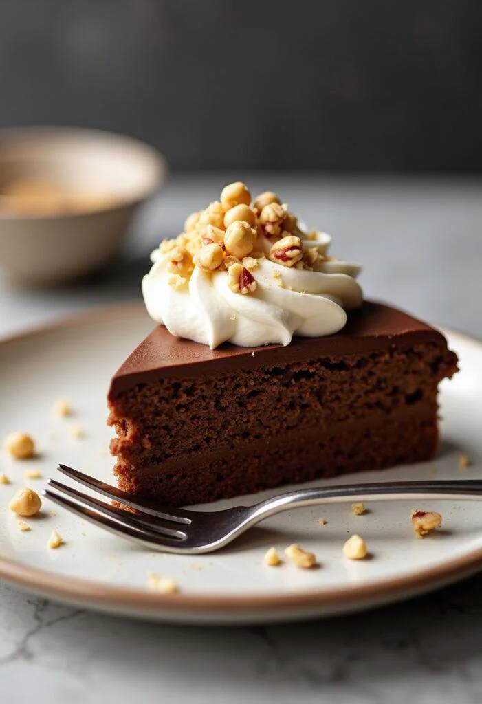Fertiger Nutella-Kuchen mit Mascarponecreme und Nüssen, ideal für Desserts.