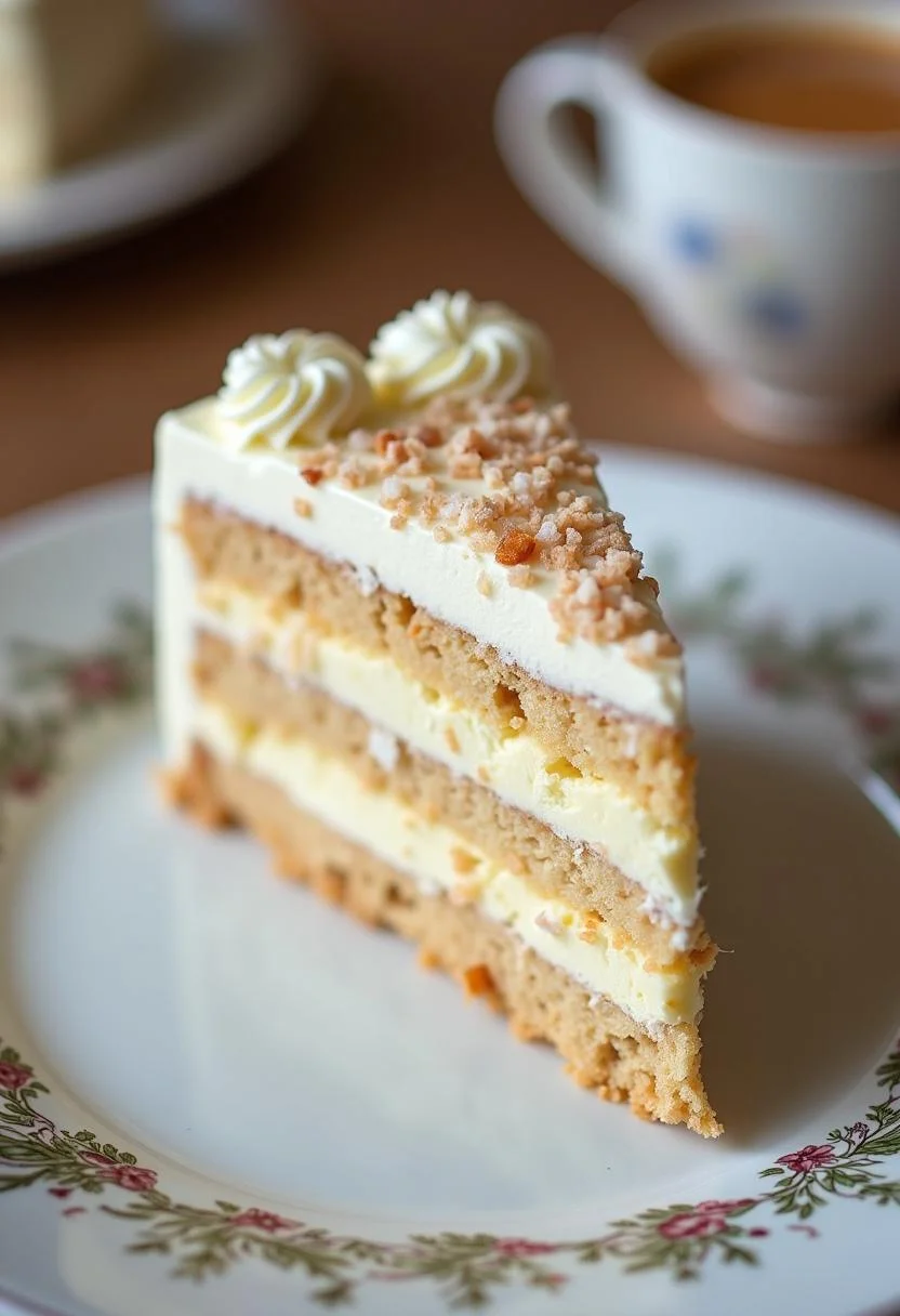 Fertiger Raffaello-Kuchen mit Kokoscreme und Mandeln, ideal für besondere Anlässe.