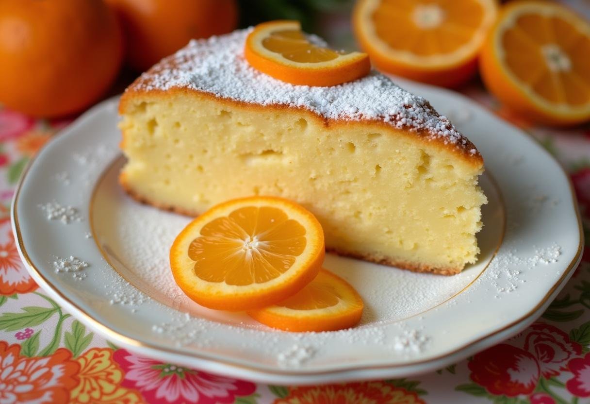Fertiger Käse Mandarinen Kuchen vom Blech, perfekt für jede Feier.
