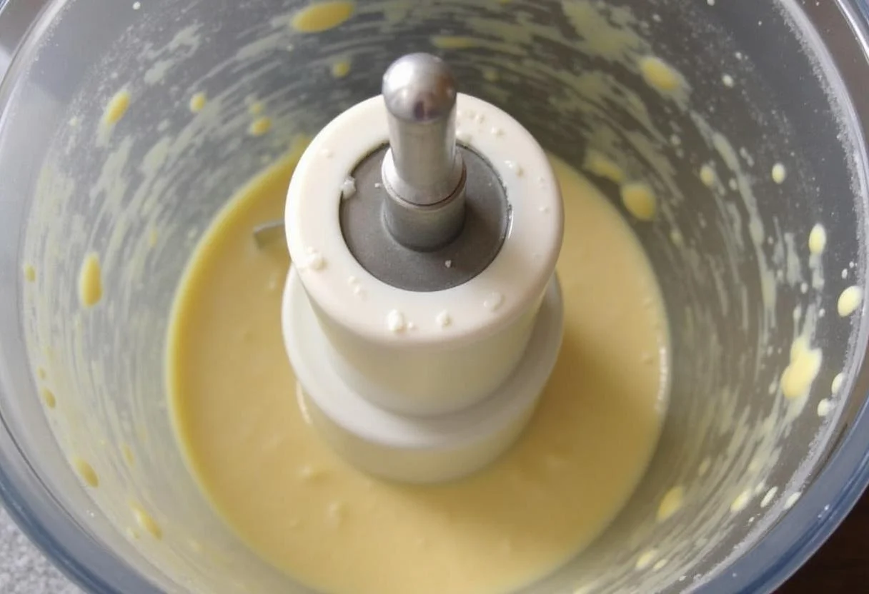 Mischen des Teigs für den schnellen Kuchen im Thermomix, eine praktische Lösung für Eilige.