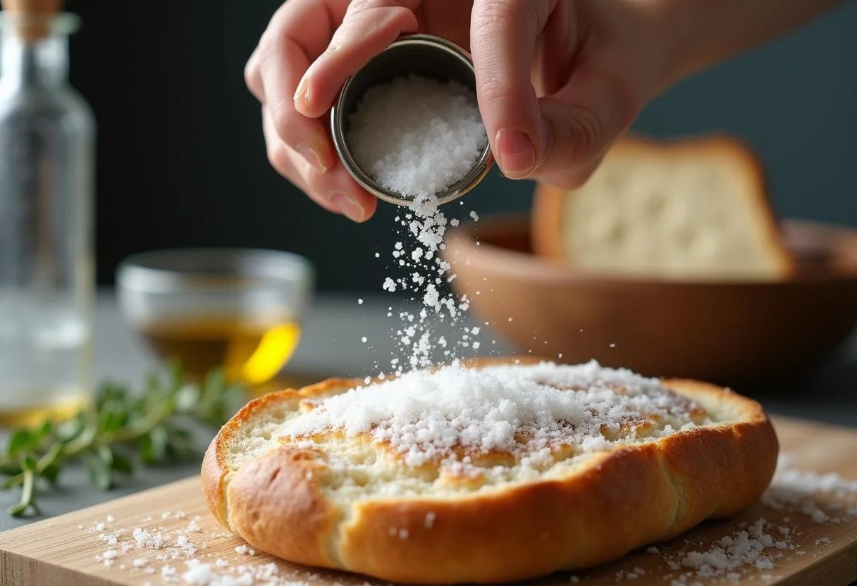 Salting freshly baked bread for the move-in, a tradition with significance.