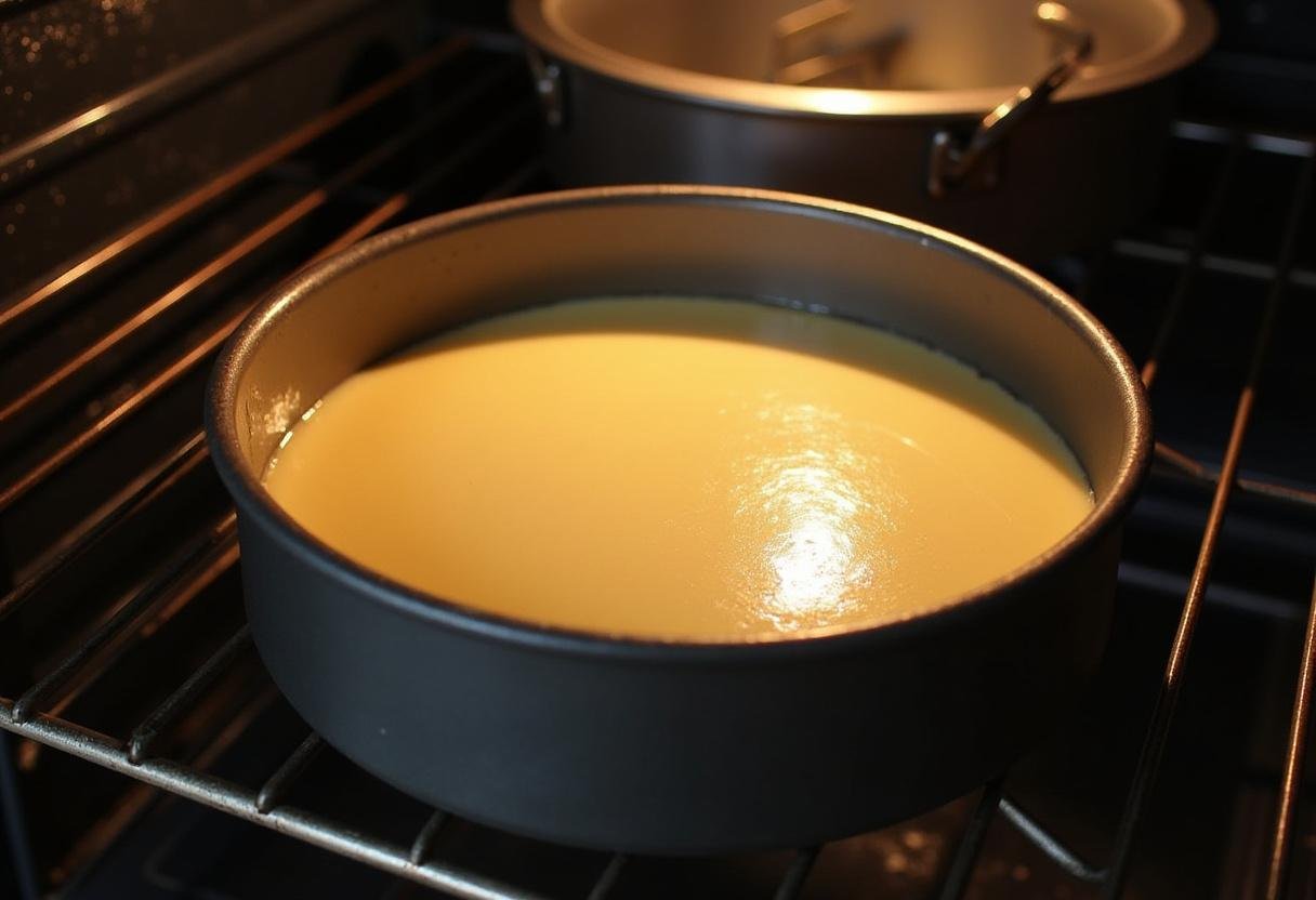 Tränenkuchen im Wasserbad bereit zum Backen