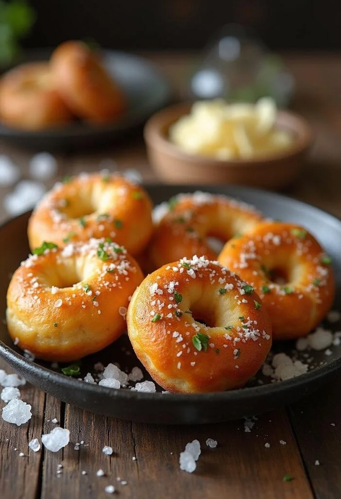 Warm and cheesy Laugenbrezeln with salt crystal magic, beautifully served and perfect for a snack.