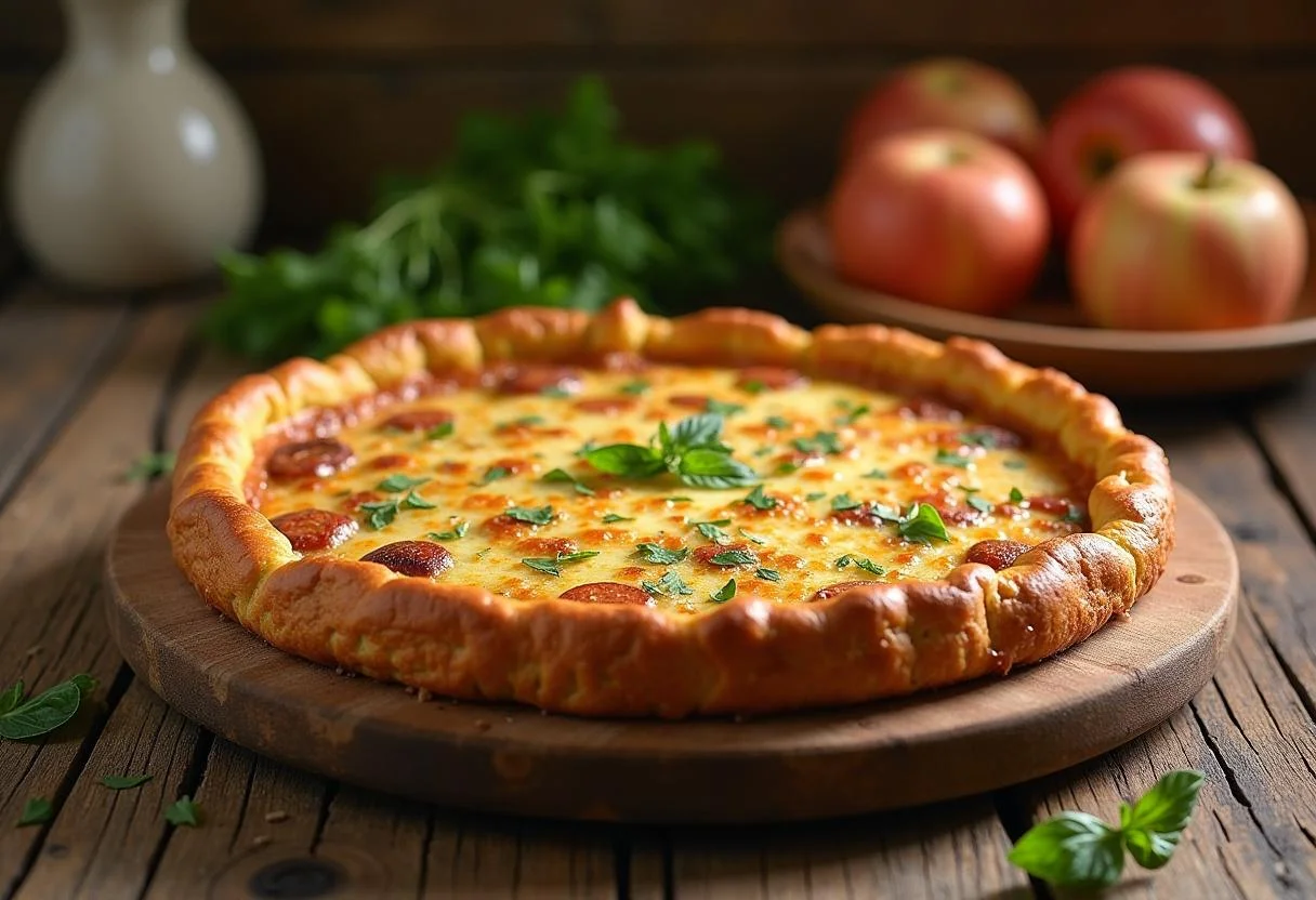 Freshly baked Warm and Cheesy Spinatkuchen, a delicious spinach dish to savor.