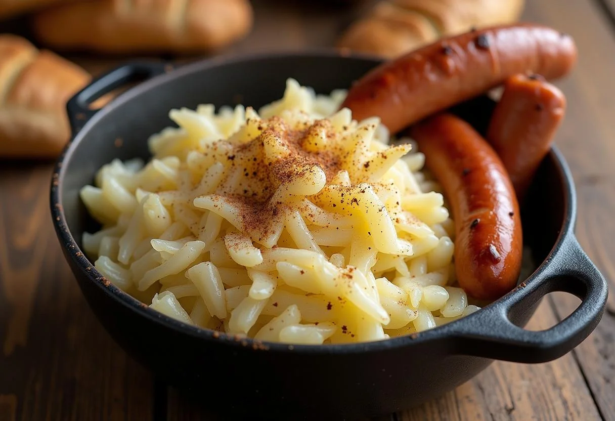Delicious homemade Weltbestes Sauerkraut served in a bowl, perfect for traditional dishes.
