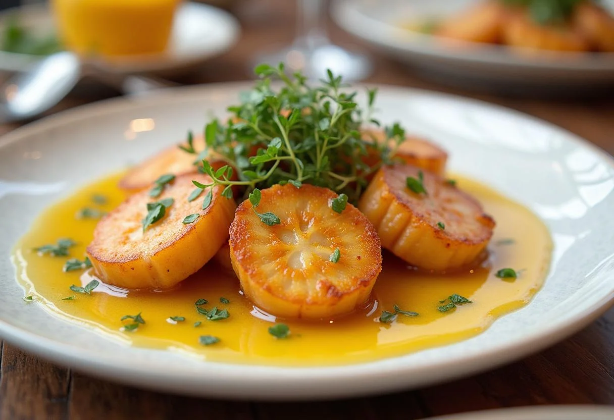 Delicious Zesty Saure Zipfel served with vinegar sauce, perfect for enjoying with family and friends.