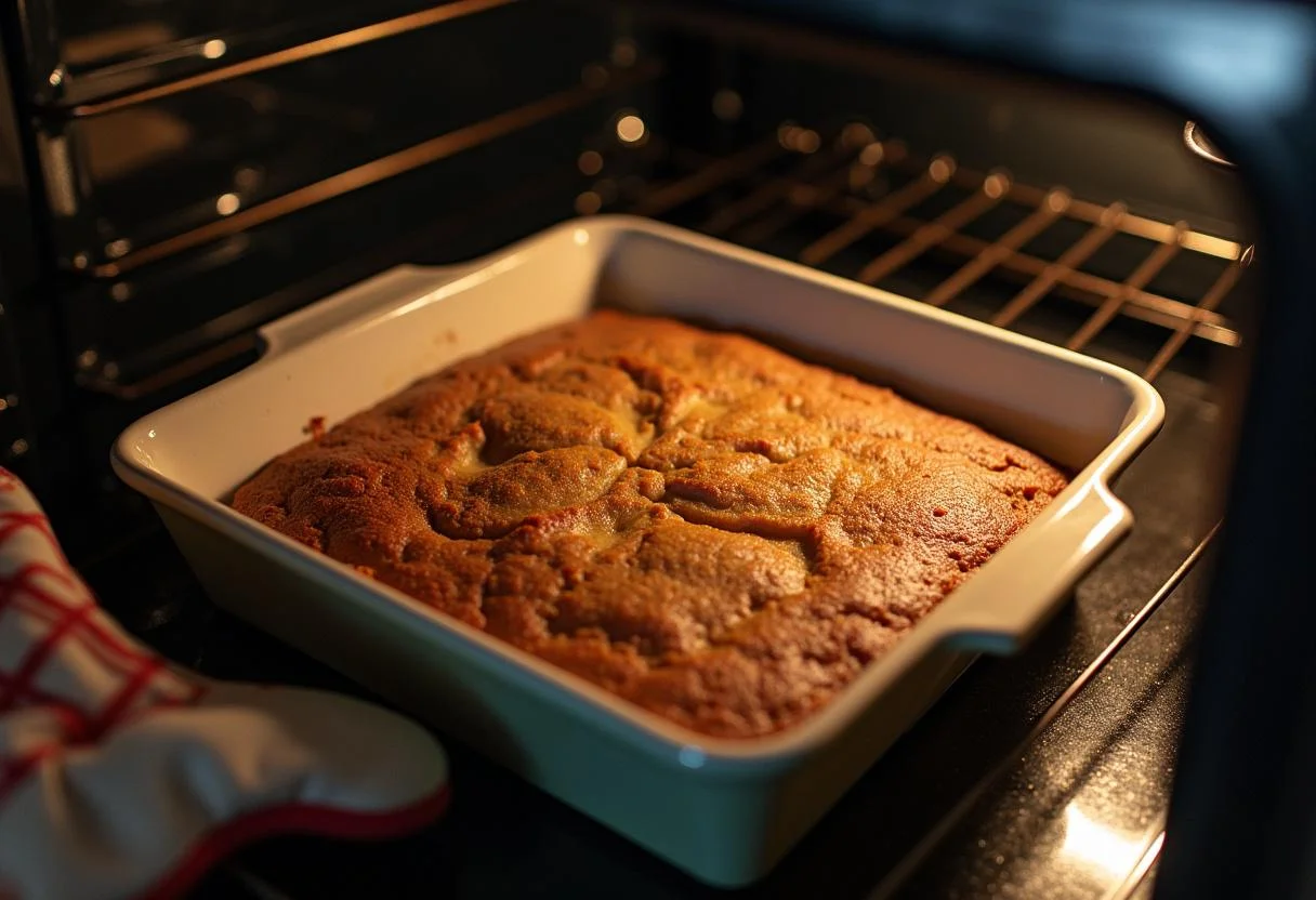 Backform mit Zimtschnecken Kuchen, bereit für den Ofen.