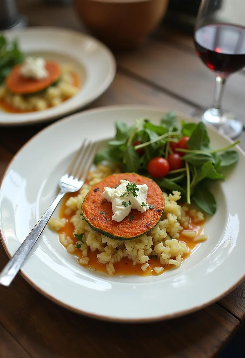 Finished Zucchini Rice Pan with Feta, presented elegantly for a wholesome meal.
