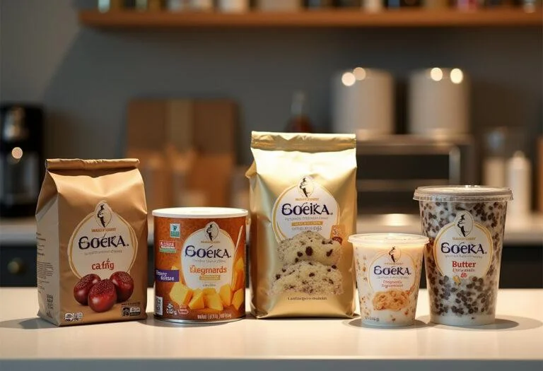 Fertiges Arrangement von Edeka Angeboten mit Kaffee, Butter und Eis zum Genießen.