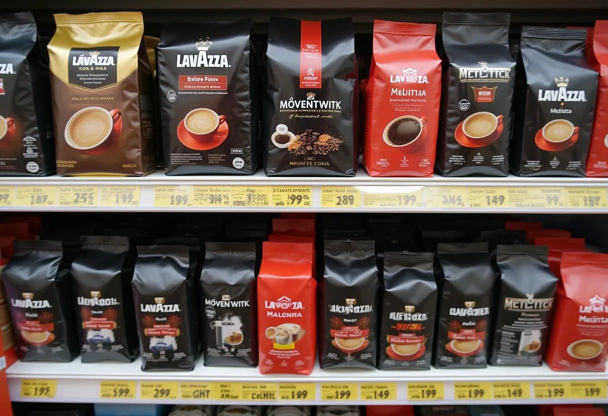 Lavazza Kaffee Angebote diese Woche im Supermarkt, mit Rabattpreisen auf Melitta und Mövenpick Kaffee.