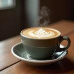 Perfekt zubereiteter Melitta Kaffee mit Latte-art für Kaffeeliebhaber.