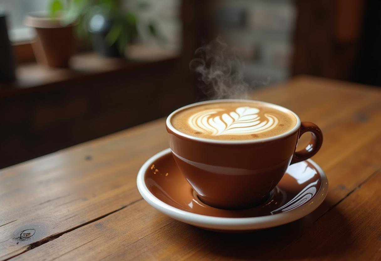 Perfekt zubereiteter Melitta Kaffee mit Latte-art für Kaffeeliebhaber.