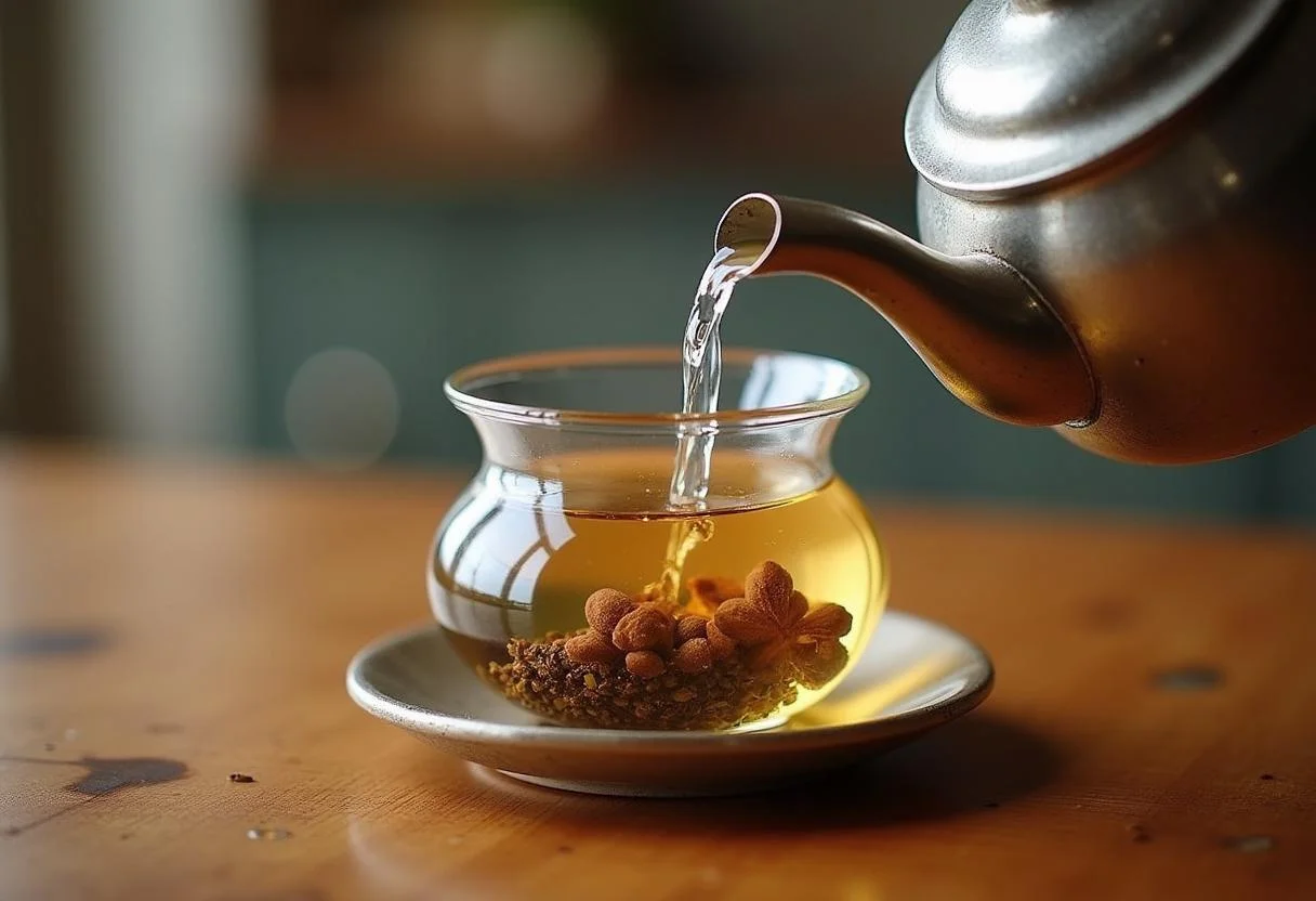 Anis Tee being prepared for effective relief from cough and digestion issues.