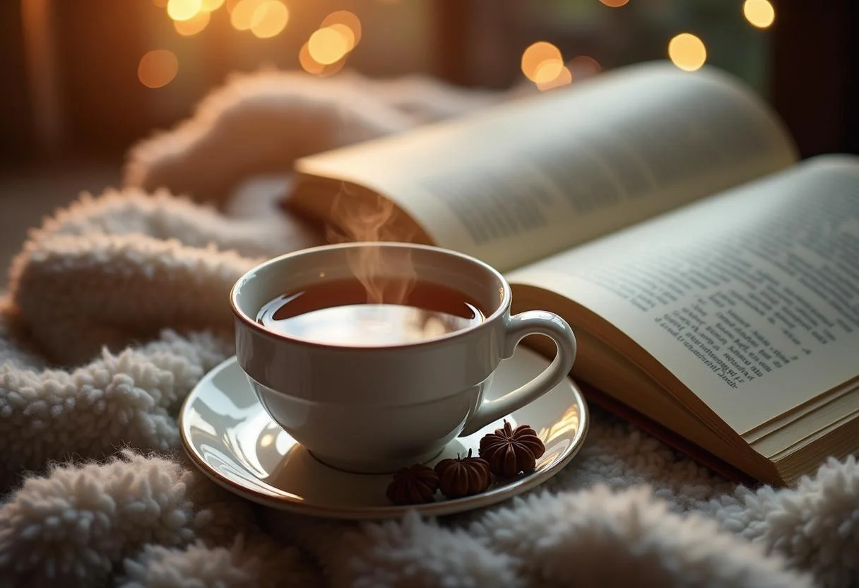 Relaxing ambiance with anis tee, perfect for soothing cough and supporting digestion.