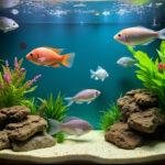 Famoses Süßwasser-Aquarium mit einer Vielzahl von Fischen und üppigen Pflanzen.