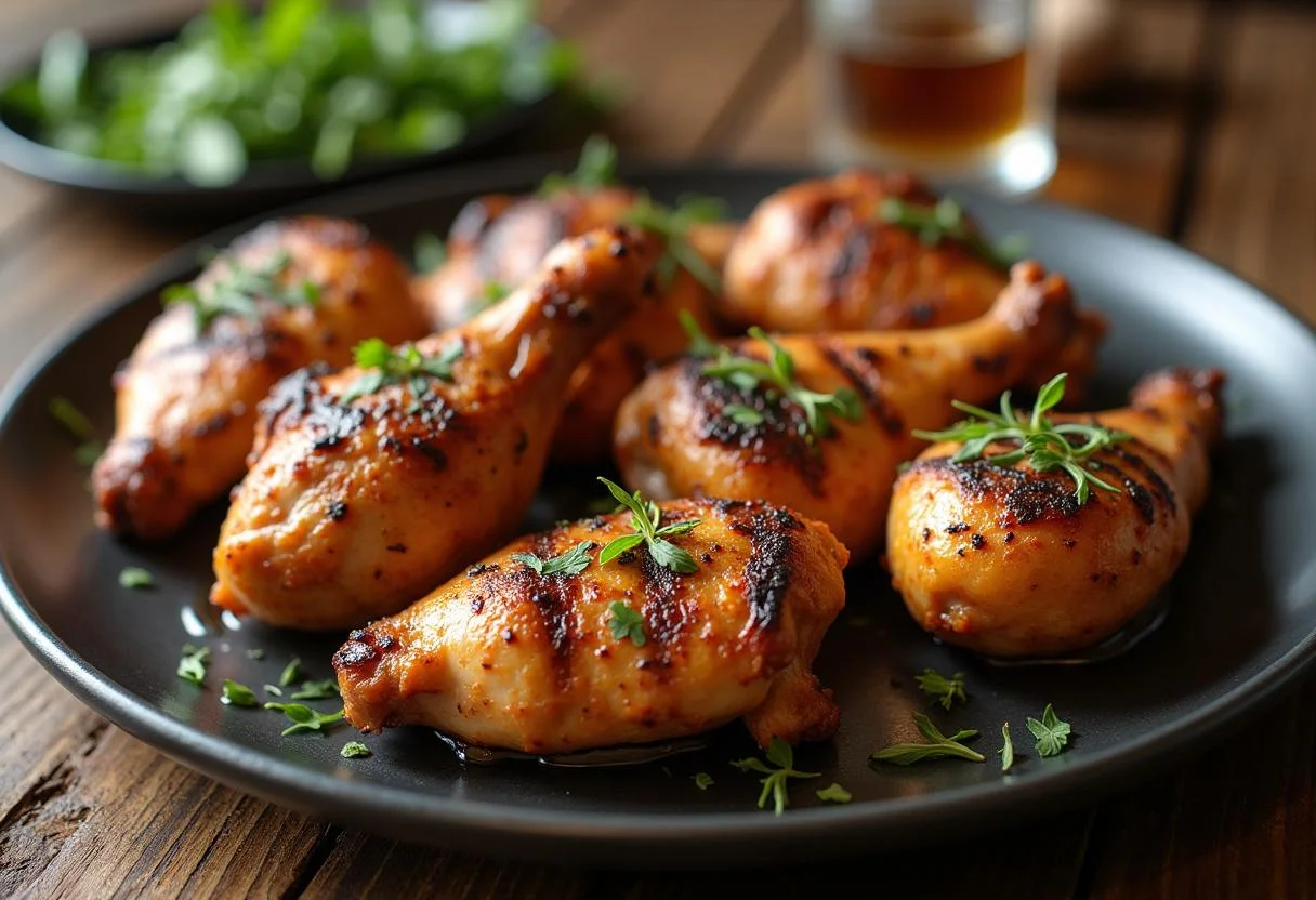Fertiges saftiges Hähnchen mit einfacher Marinade, perfekt für Grillabende.