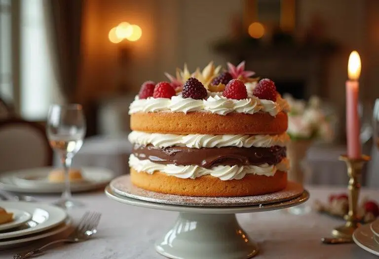 Fertiger Kuchen mit Nutella und Vanillefrosting, ideal für jeden Anlass.