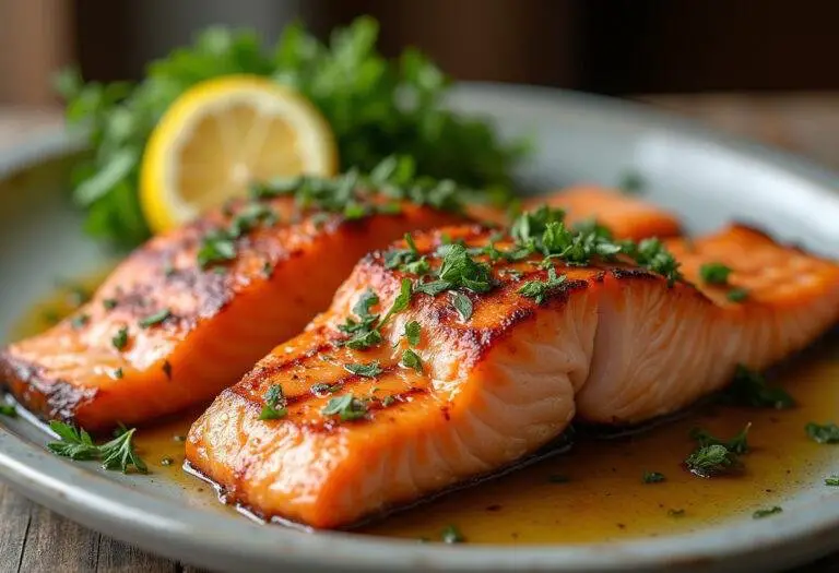 Fertiger gegrillter Lachs mit Marinade, ideal für eine köstliche Mahlzeit.