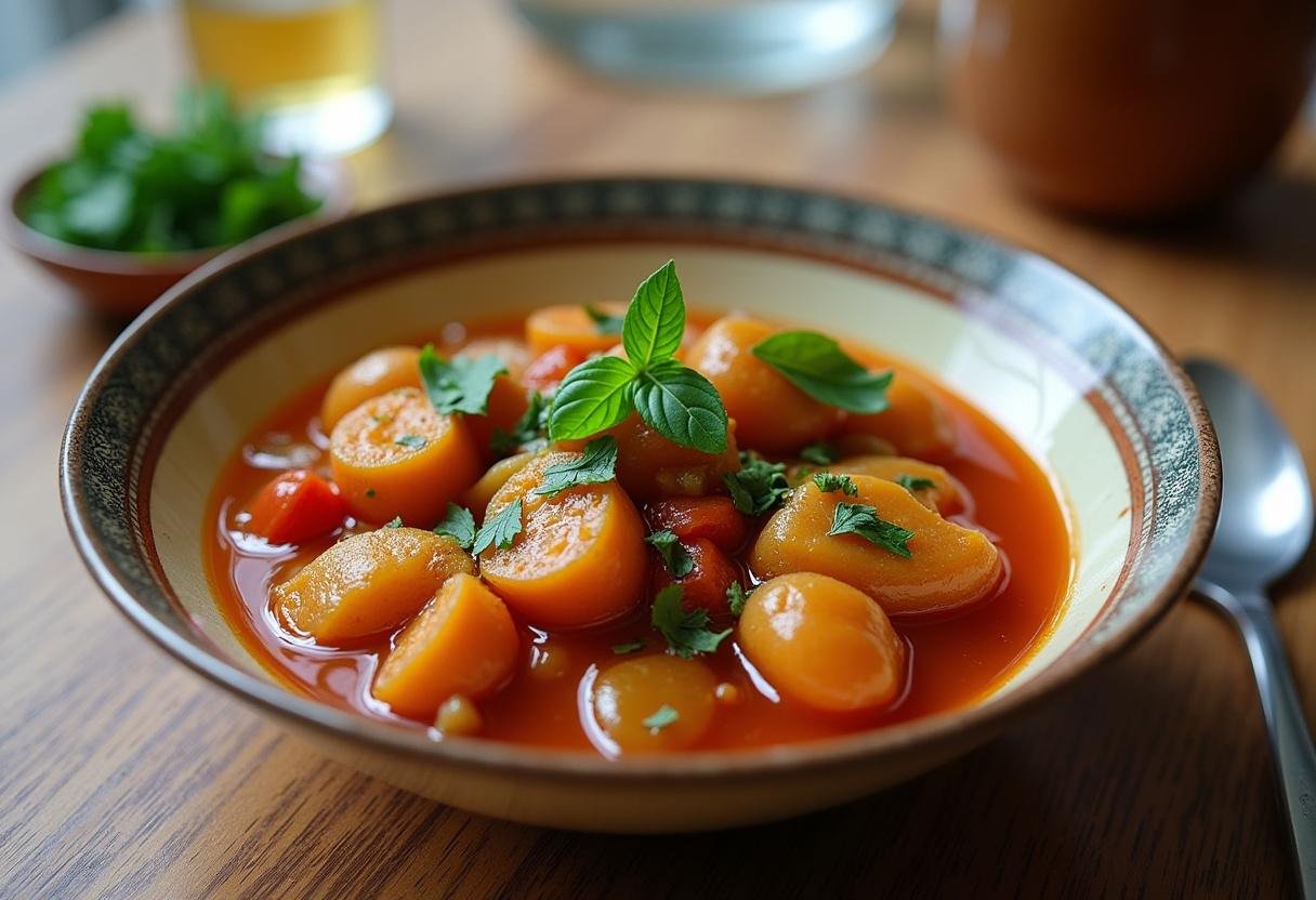 Completed one pot hähnchen reis, ready to enjoy for a delicious meal.