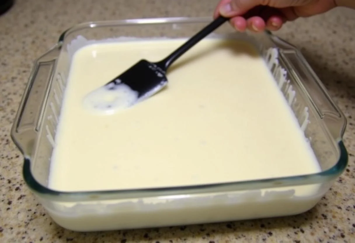 Füllen einer Form mit Joghurt Eis Mischung für slush eis selber machen.
