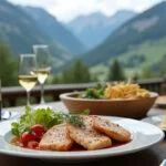 Delicious grilled fish with local sides, showcasing the dining experience after successful fischen im allgäu.