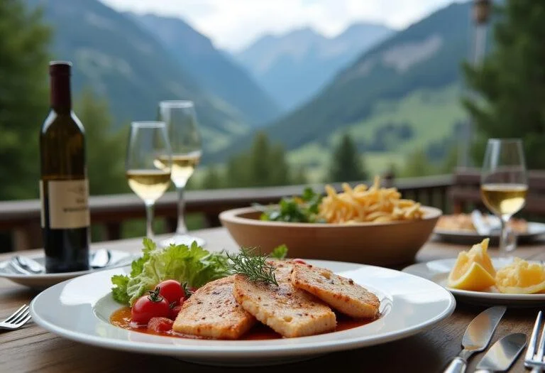 Delicious grilled fish with local sides, showcasing the dining experience after successful fischen im allgäu.
