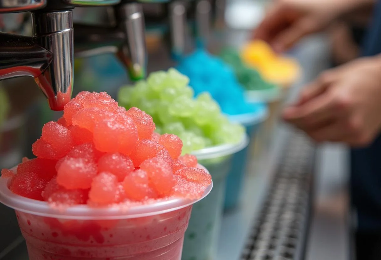 Bereitung von mehr slush eis in einer slush eis maschine für Zuhause.