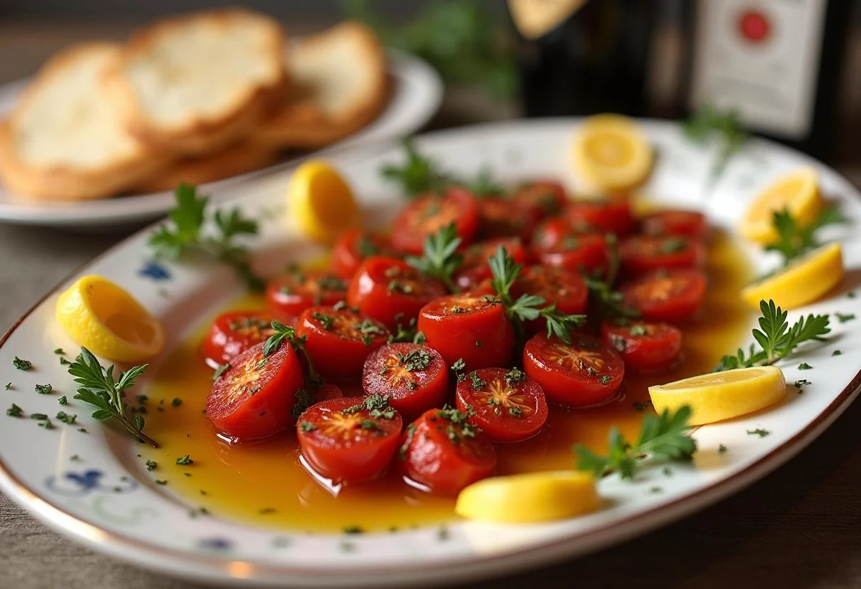 Fertige getrocknete Tomaten in Öl, ideal als Vorspeise oder Dip getrocknete tomaten.