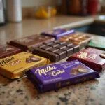 Fertige Auswahl an Milka und Merci Schokolade Angebote zur Feier im Haushalt.