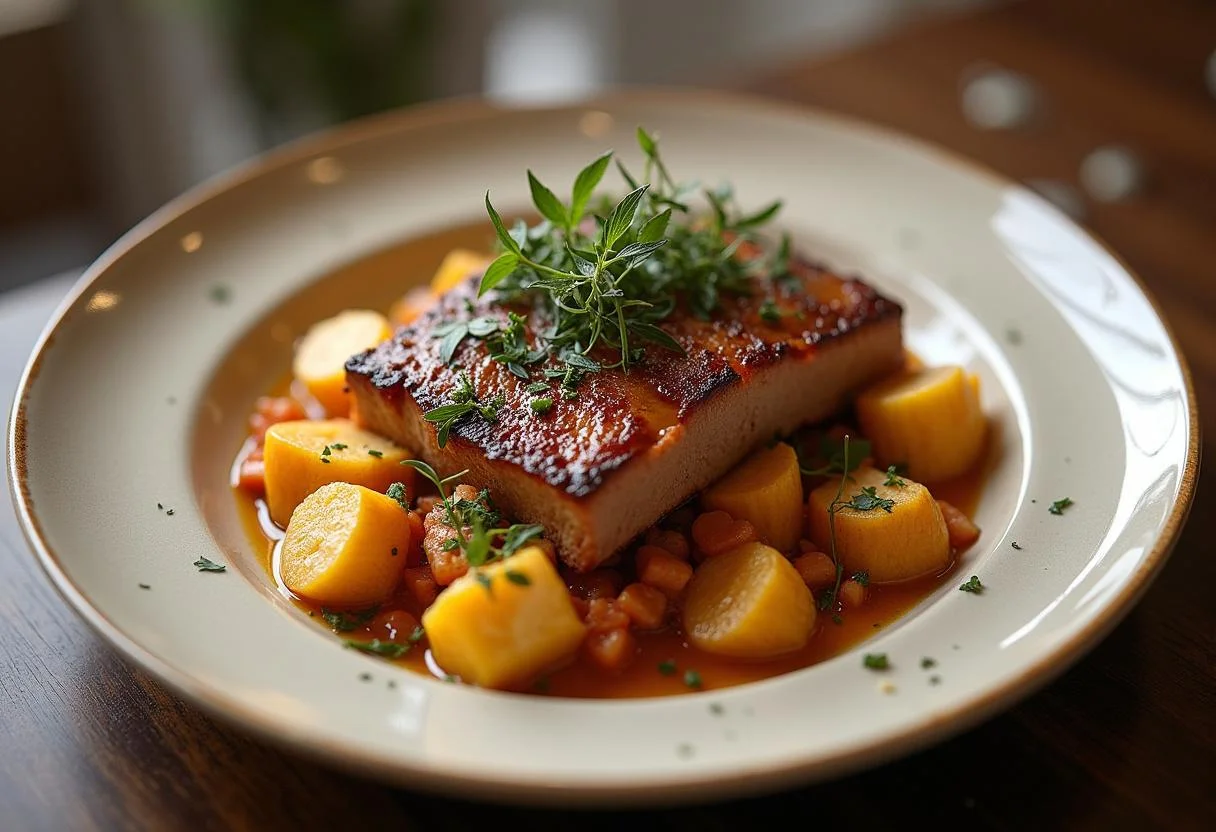 Fertiger herzhafter Auflauf mit Kartoffeln und Hackfleisch, perfekt für eine herzhafte Mahlzeit.