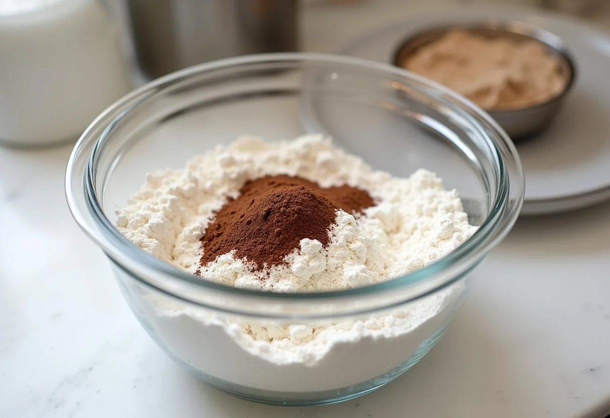 Zutaten für den dubai schokolade kuchen auf der Arbeitsplatte bereitgestellt.