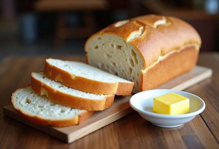 Prächtig angerichtetes Vollkorn Weißbrot und Scheiben auf einem Tisch, ideal für eine gesunde Mahlzeit.