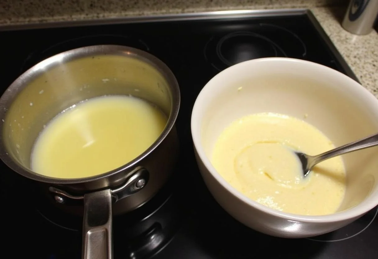 Coconut oil melting for a saftiger kuchen ohne zucker preparation.