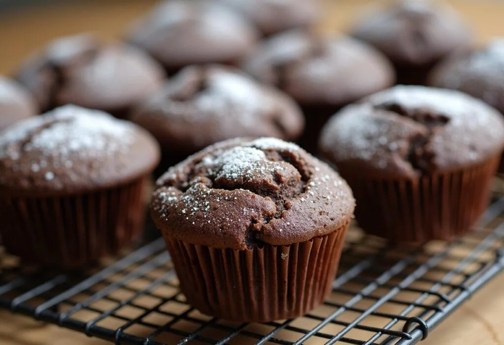 Finished leckere Banane Schoko Muffins ready to enjoy, perfect for any occasion.