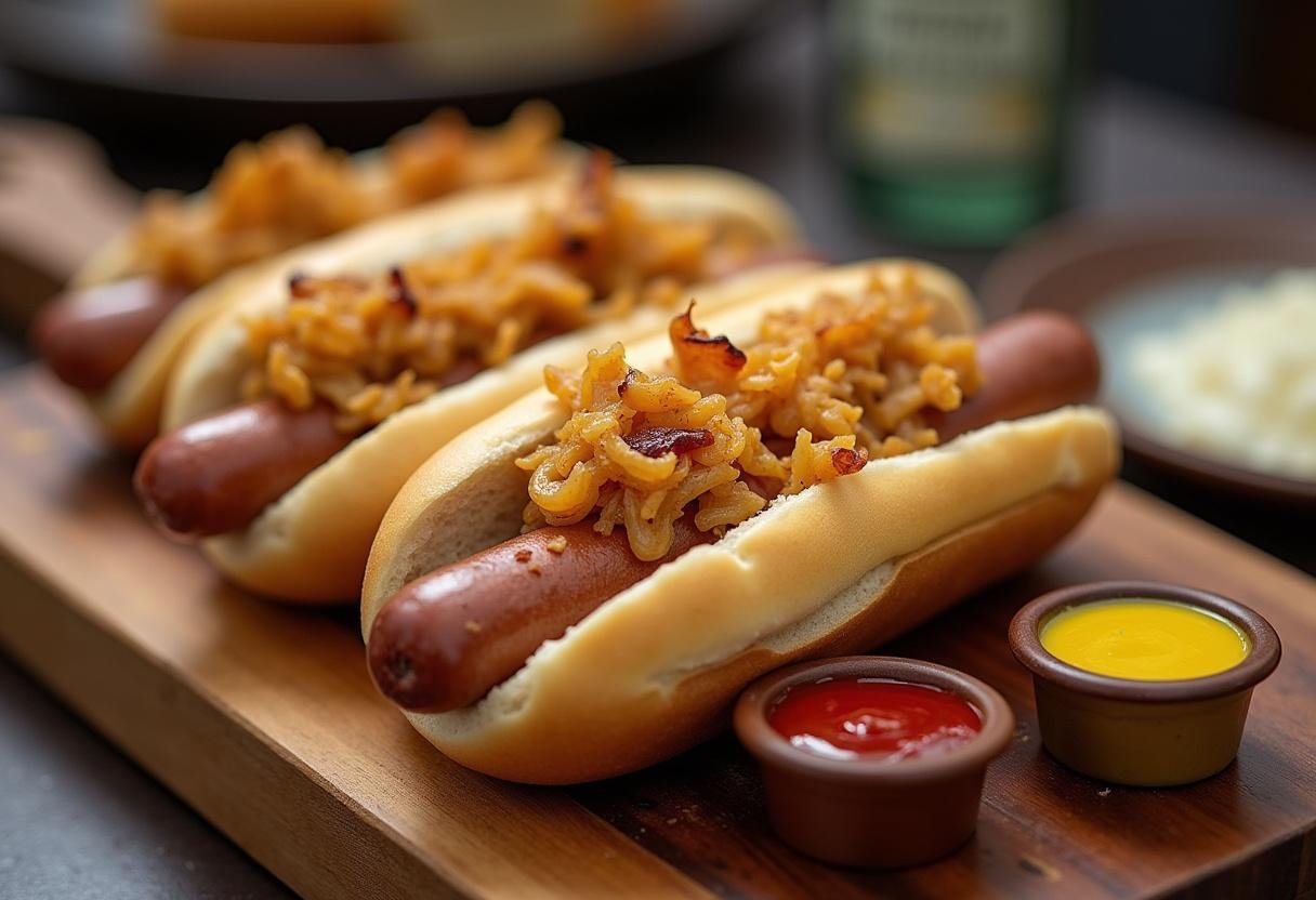 Bratwurst im Brötchen mit Sauerkraut für kalorien bratwurst im brötchen.