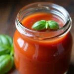 Fertige passierte Tomaten in einem Glas, ideal für Soßen und Gerichte.