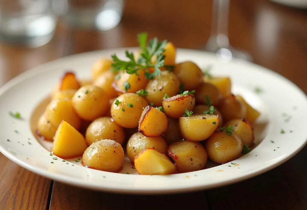 Finished dish of perfekt gekochte Kartoffeln, ideal for any meal.
