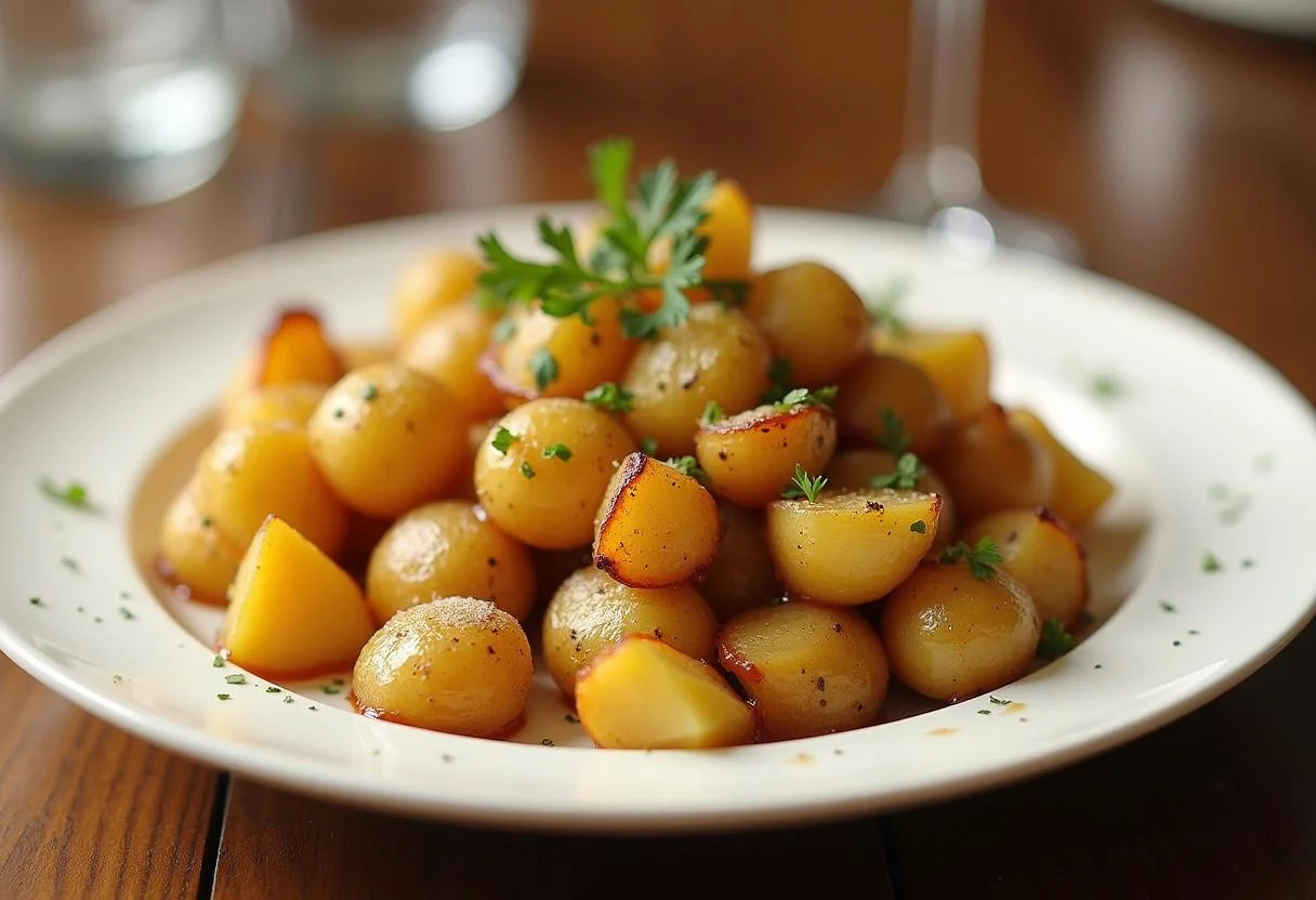 Finished dish of perfekt gekochte Kartoffeln, ideal for any meal.