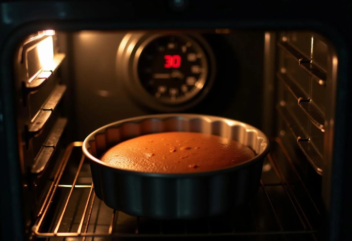 Kuchen mit joghurt backt im Ofen, ein köstliches Ergebnis in Sicht.