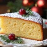Fertig gebackener Marzipankuchen, dekoriert für das Weihnachtsfest, ideal für die Feierlichkeiten.
