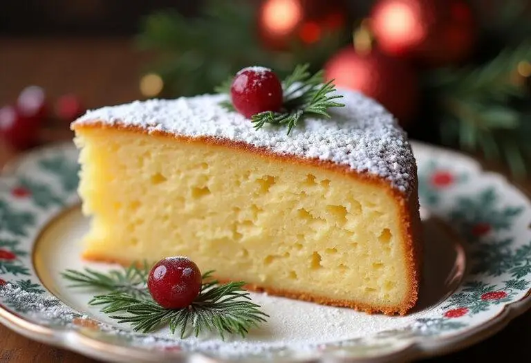 Fertig gebackener Marzipankuchen, dekoriert für das Weihnachtsfest, ideal für die Feierlichkeiten.