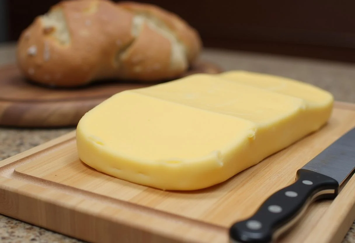 Shaping Weihenstephan Butter for easy spreading on bread.