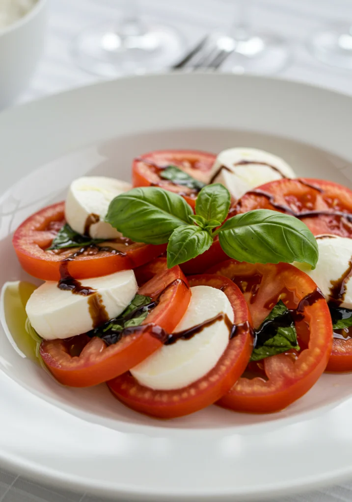 Fertiger italienischer Tomate Mozzarella Salat, ideal als frischer Appetizer.